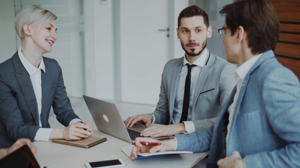 People in a meeting.